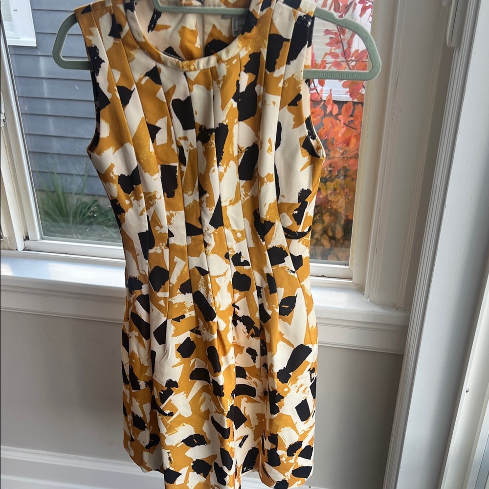 H&M Black and Gold Abstract Mini Dress